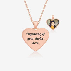 Rose Engraved Photo Necklace | Photo Necklace | Featherlings UK