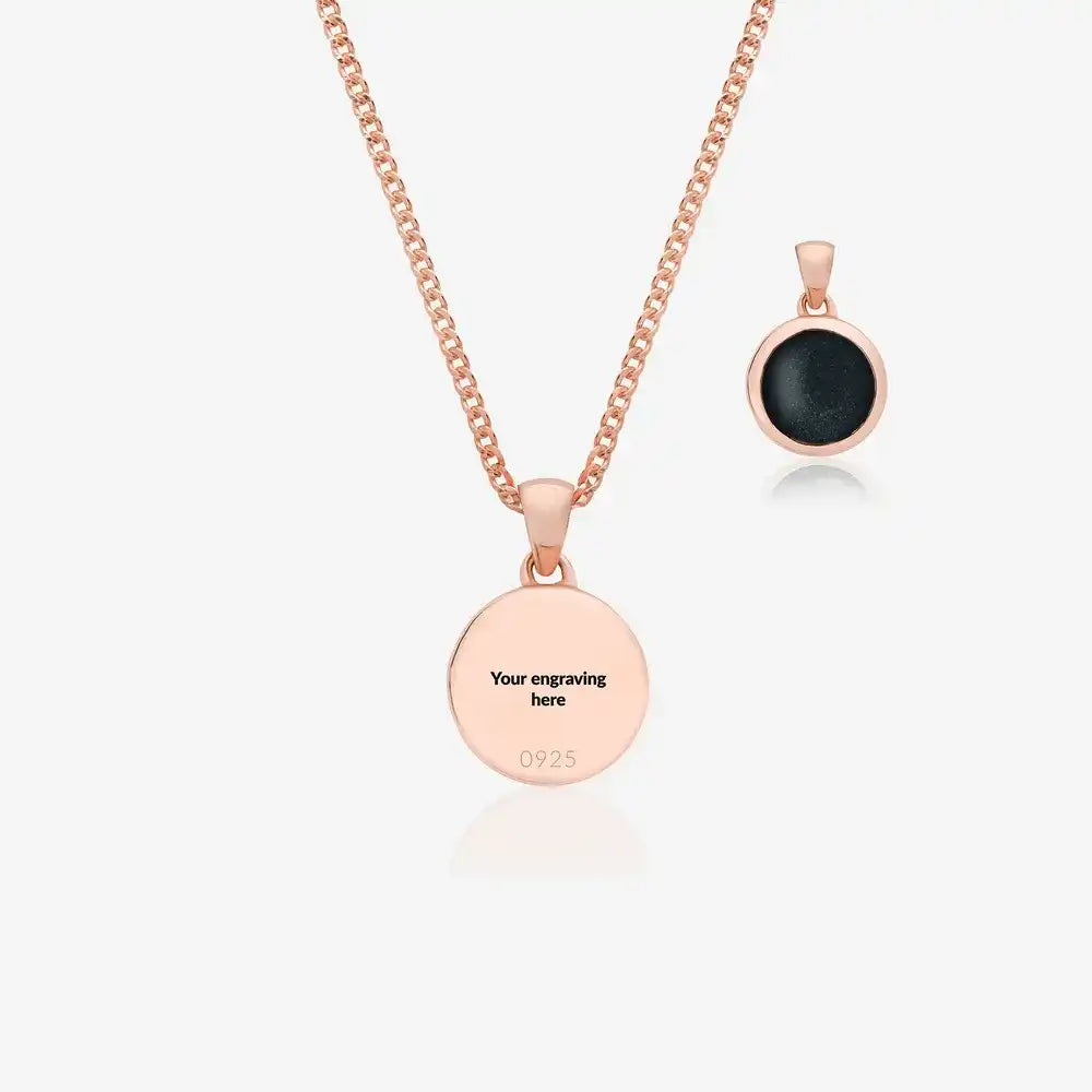 Round Rose Ashes Necklace | Ashes Pendant | Featherlings UK