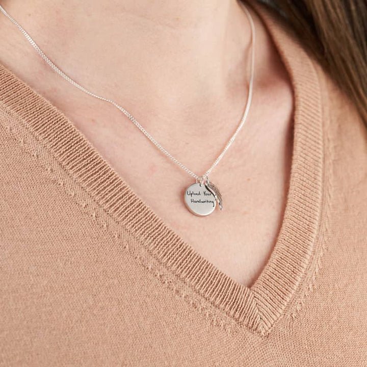 Round Handwriting Necklace | Handwriting | Featherlings UK