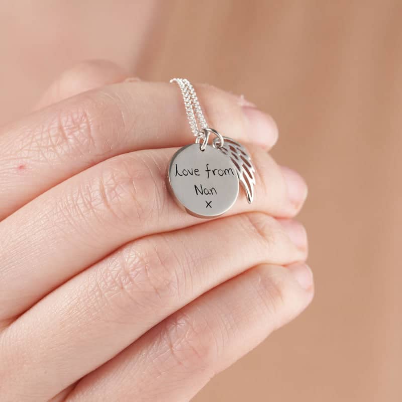 Round Handwriting Necklace | Handwriting | Featherlings UK