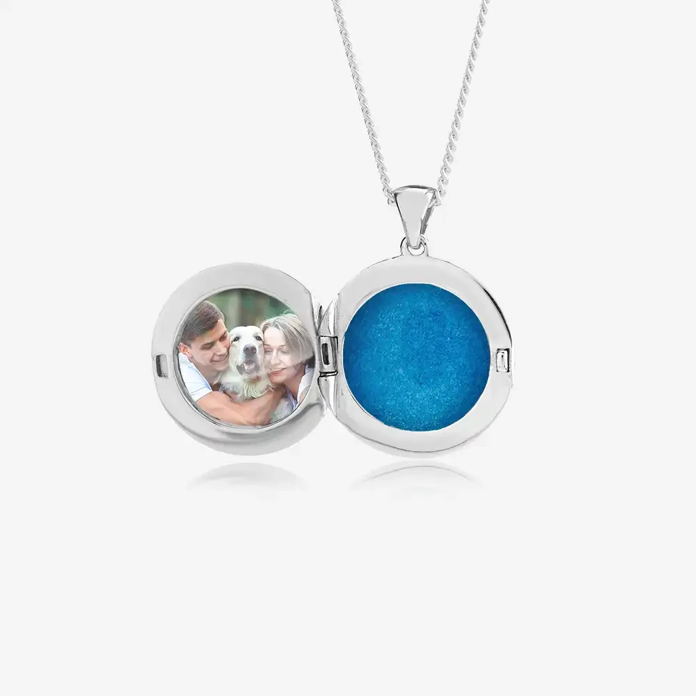Round Photo Ashes Locket | Ashes Necklace | Featherlings UK