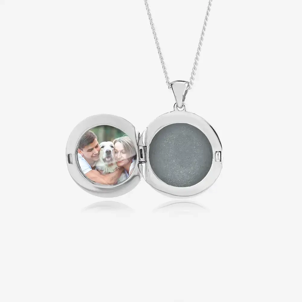Round Photo Ashes Locket | Ashes Necklace | Featherlings UK