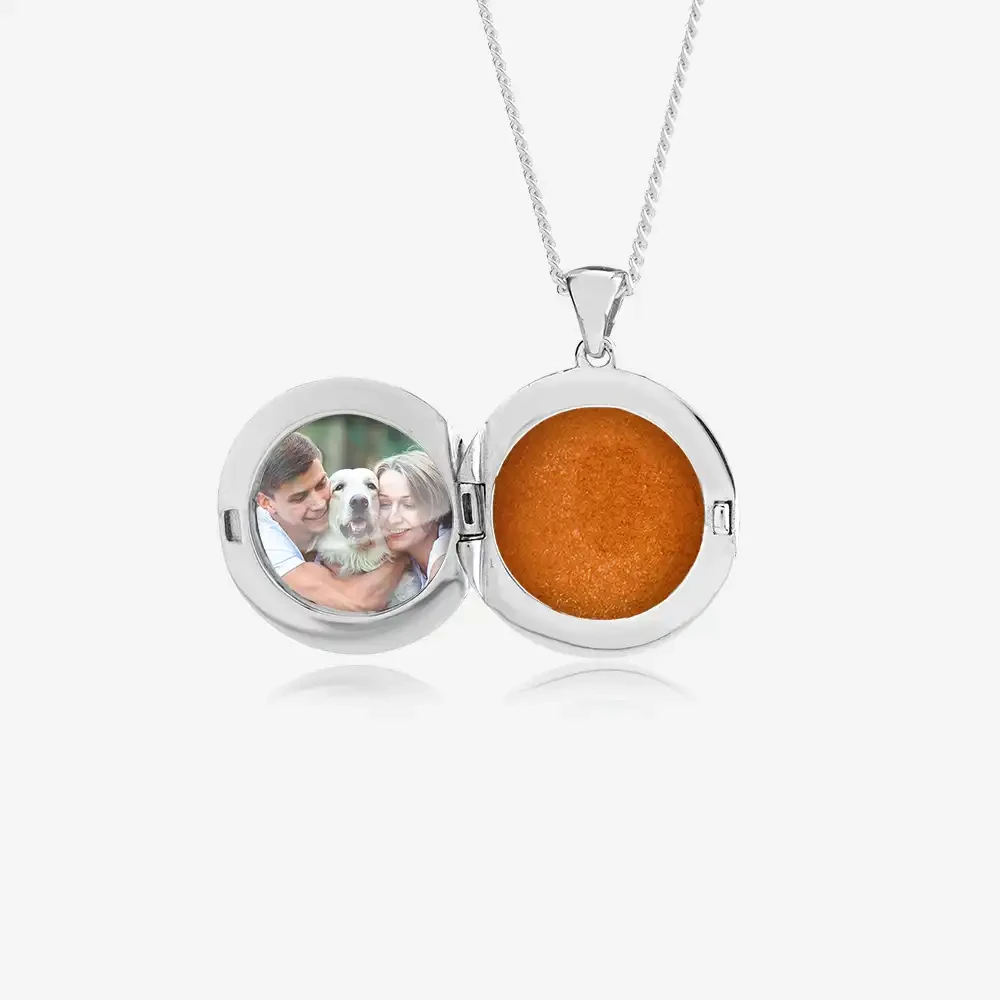 Round Photo Ashes Locket | Ashes Necklace | Featherlings UK