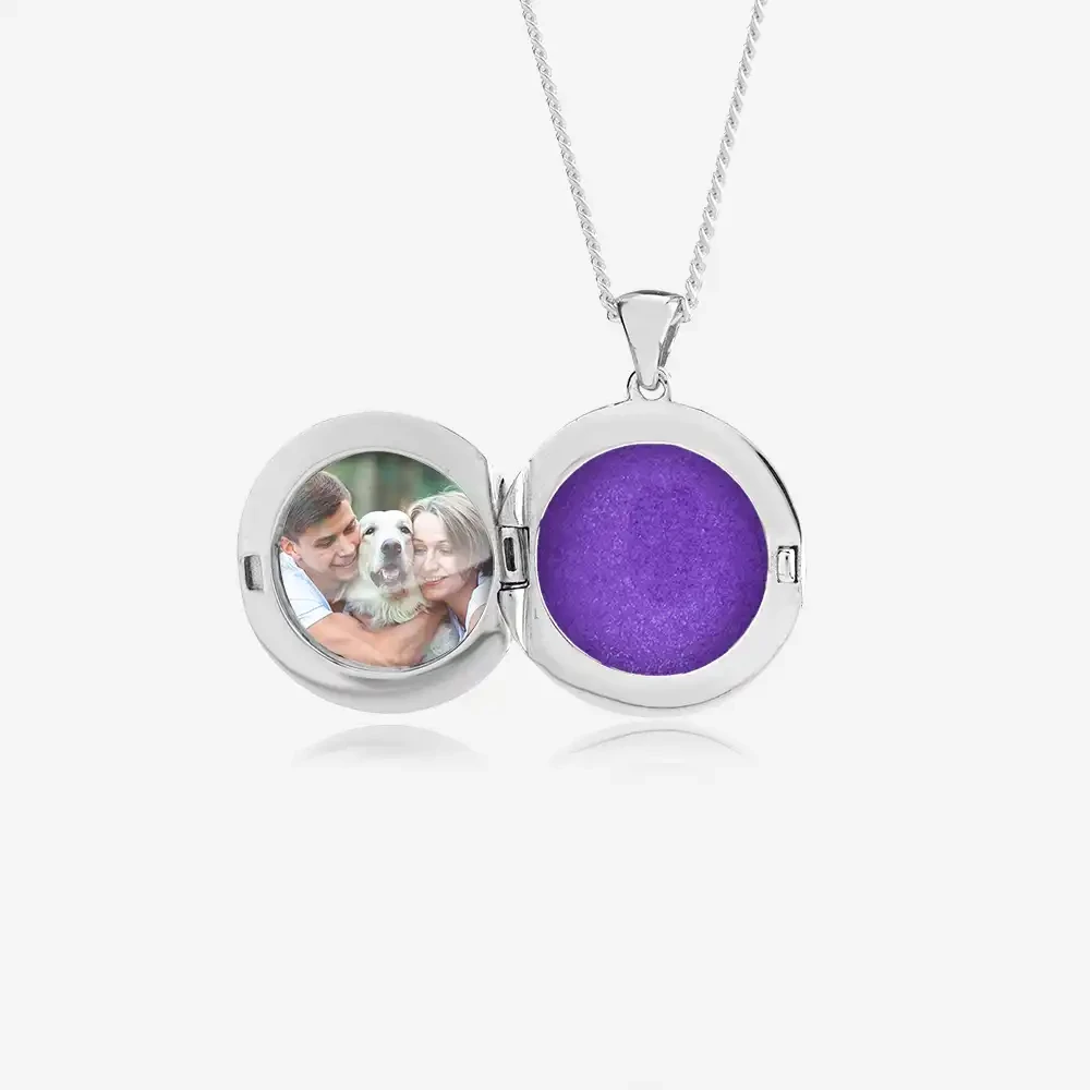 Round Photo Ashes Locket | Ashes Necklace | Featherlings UK