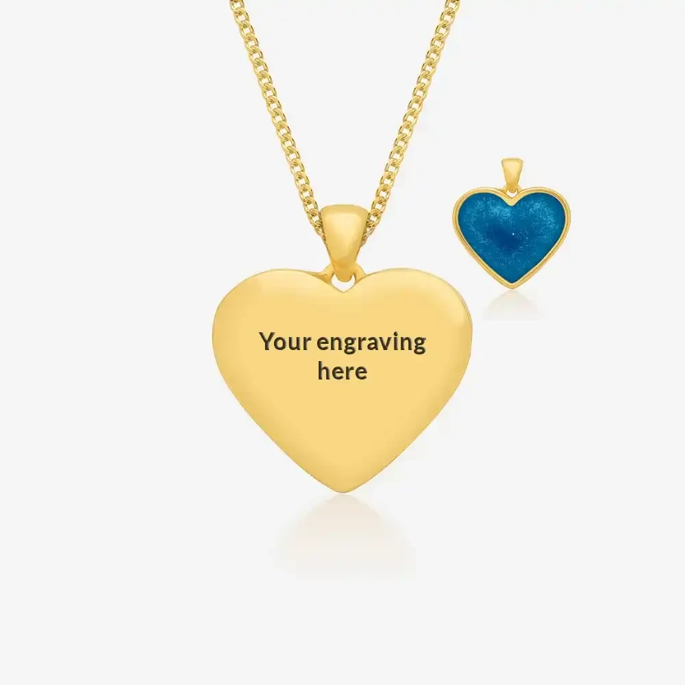 Gold Engraved Ashes Necklace | Ashes Pendant | Featherlings UK