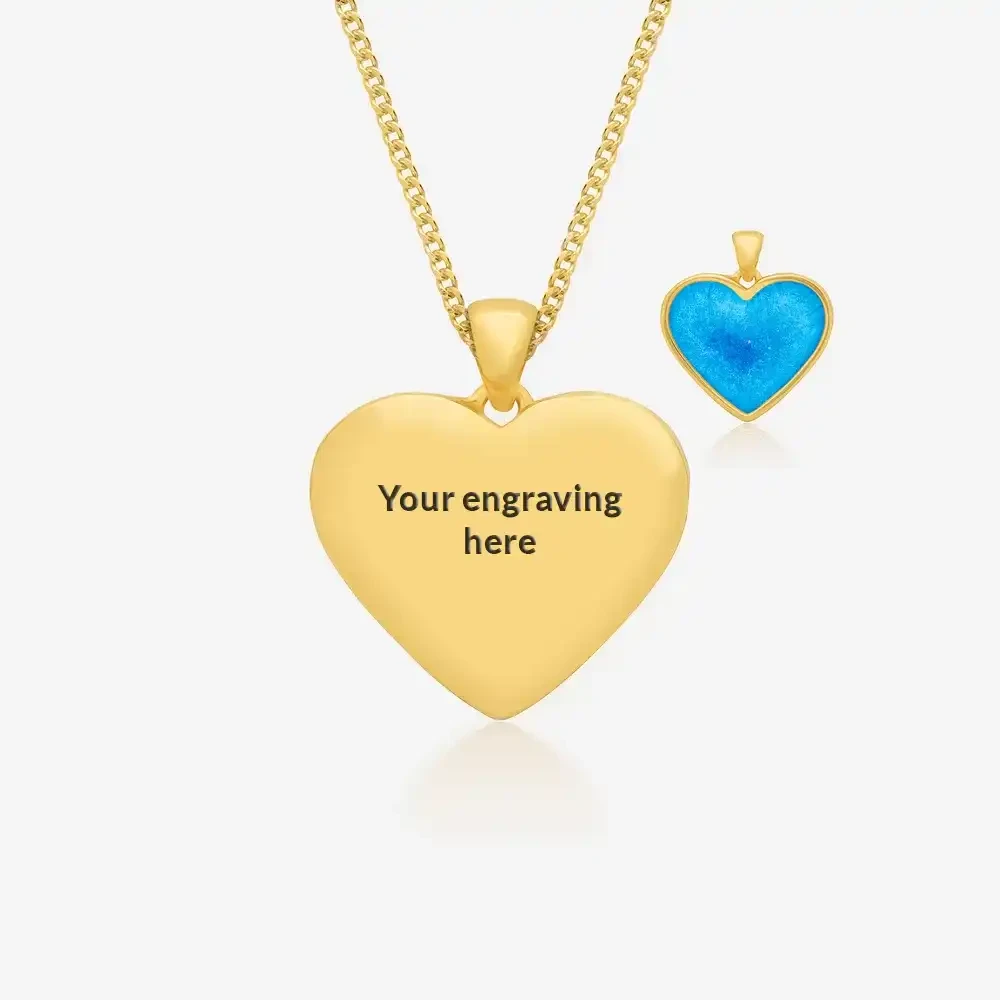 Gold Engraved Ashes Necklace | Ashes Pendant | Featherlings UK