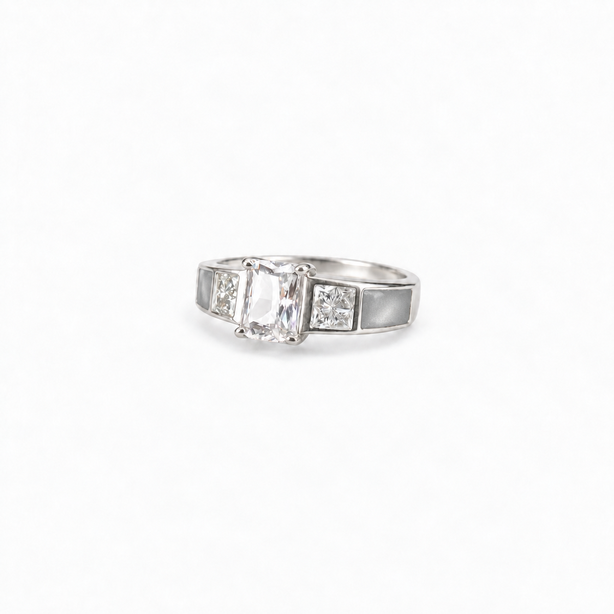 trilogy silver ashes ring in Silver, hidden inclusions