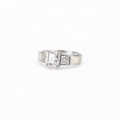 trilogy breast milk ring in 925 sterling silver with natural ivory resin