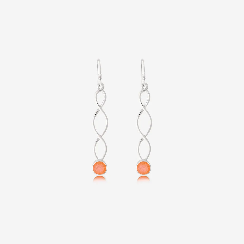 Long Twirl Ashes Earrings | Ashes Charms | Featherlings UK