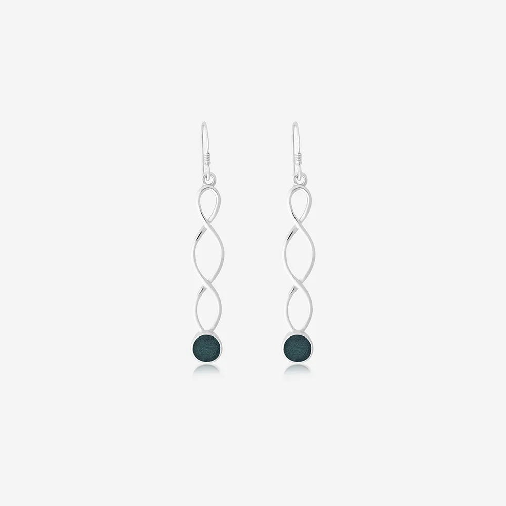 Long Twirl Ashes Earrings | Ashes Charms | Featherlings UK
