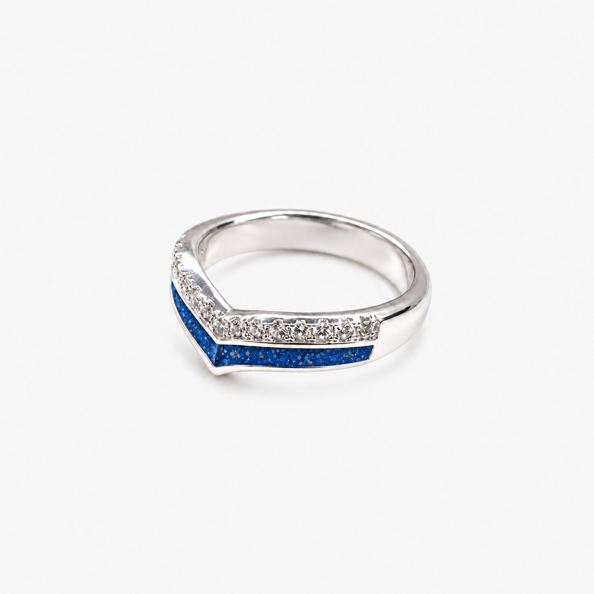 Wishbone Ashes Ring in Sapphire with visible inclusions