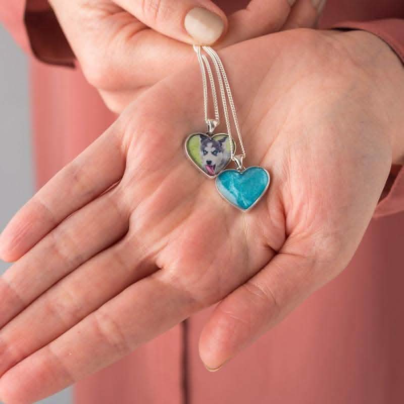 Silver Photo Ashes Necklace | Ashes Pendant | Featherlings UK