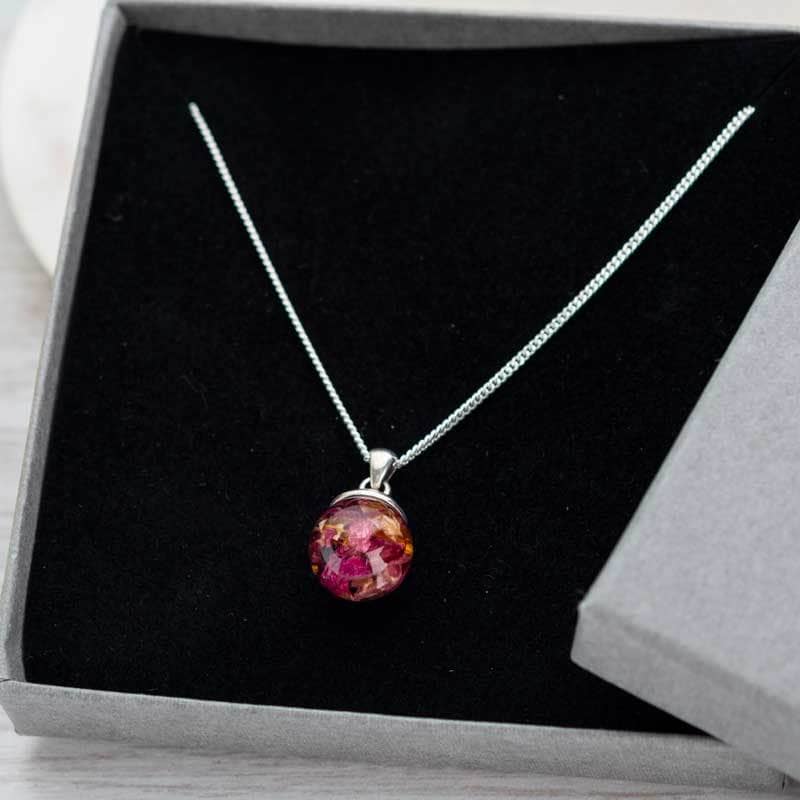 Flower Ball Necklace | Dried Flower Jewellery | Featherlings UK