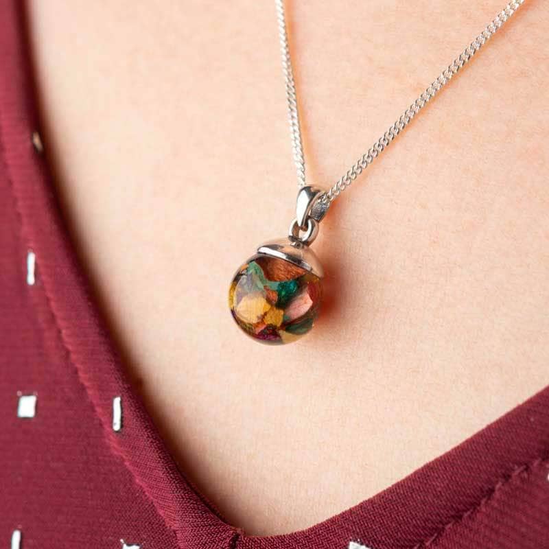 Flower Ball Necklace | Dried Flower Jewellery | Featherlings UK