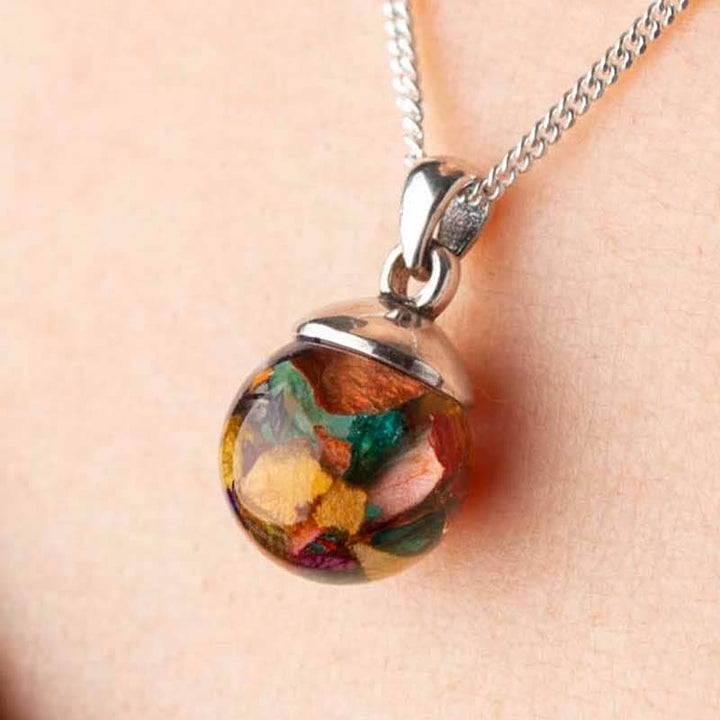 Flower Ball Necklace | Dried Flower Jewellery | Featherlings UK