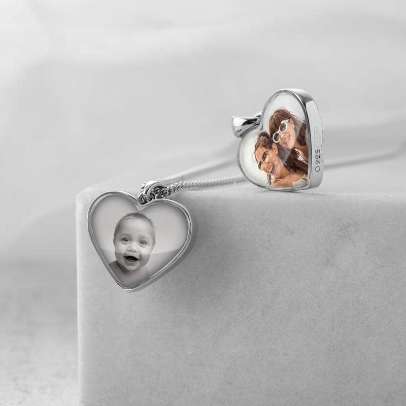 Silver Double Photo Necklace | Photo Locket | Featherlings UK