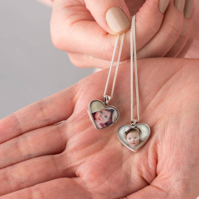 Silver Double Photo Necklace | Photo Locket | Featherlings UK