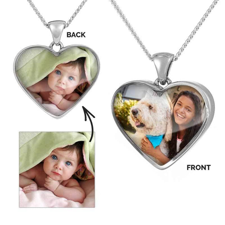 Silver Double Photo Necklace | Photo Locket | Featherlings UK