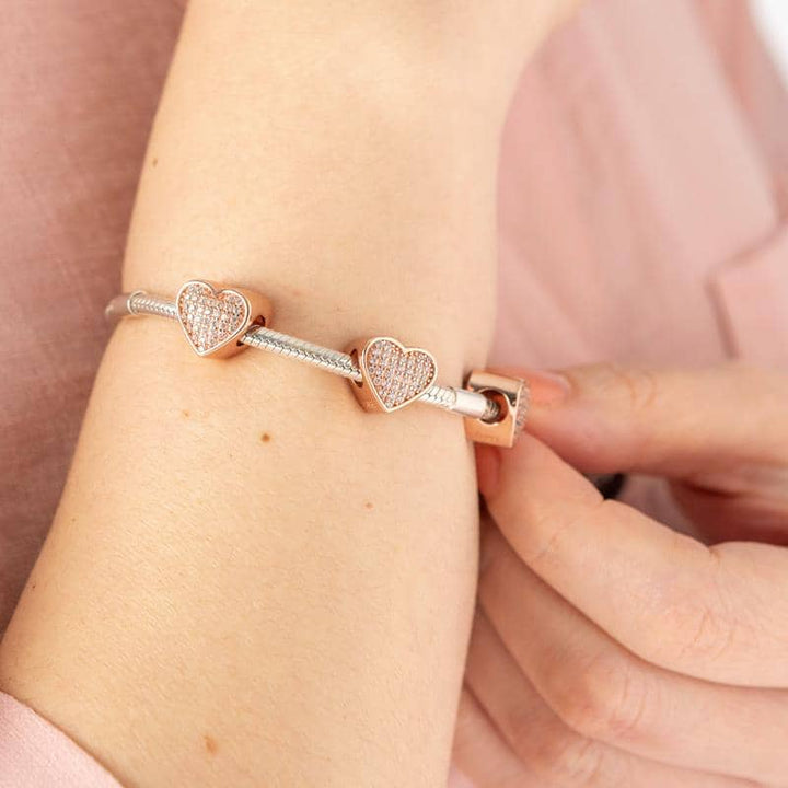 Rose Crystal Photo Charm | Rose Gold Photo Charm | Featherlings UK