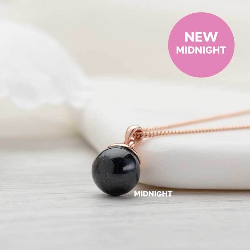 Rose Gold Sphere Ashes Necklace | Ashes Pendant | Featherlings UK