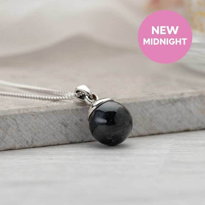 Silver Sphere Ashes Necklace | Ashes Pendant | Featherlings UK