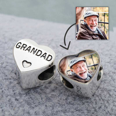 Grandad Heart Photo Charm | Photo Charms | Featherlings UK