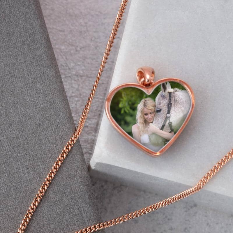 Rose Engraved Photo Necklace | Photo Locket | Featherlings UK