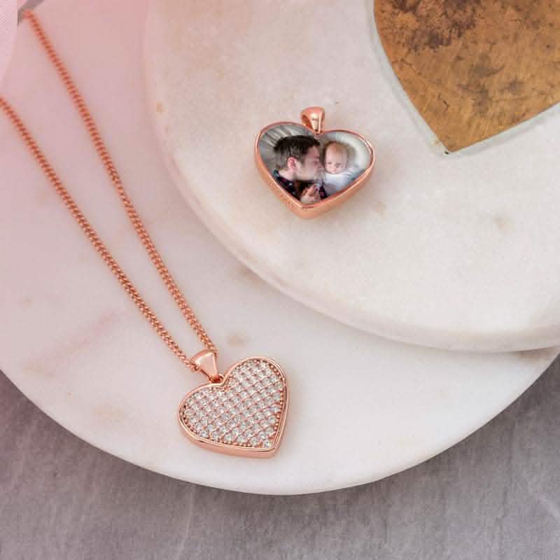 Rose Gold Photo Necklace | Photo Locket | Featherlings UK