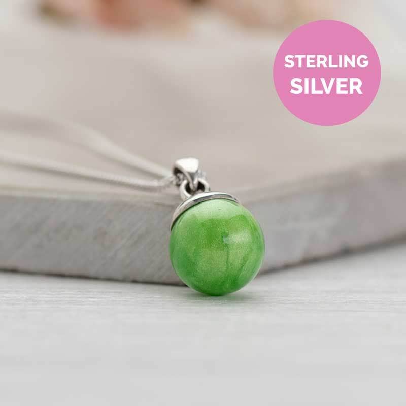 Silver Sphere Ashes Necklace | Ashes Pendant | Featherlings UK