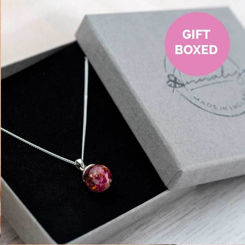 Flower Ball Necklace | Dried Flower Jewellery | Featherlings UK