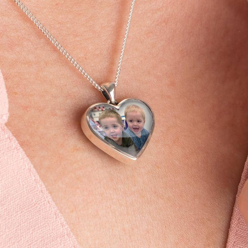 Silver Double Photo Necklace | Photo Locket | Featherlings UK