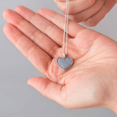 Crystal Blue Photo Necklace | Photo Locket | Featherlings UK
