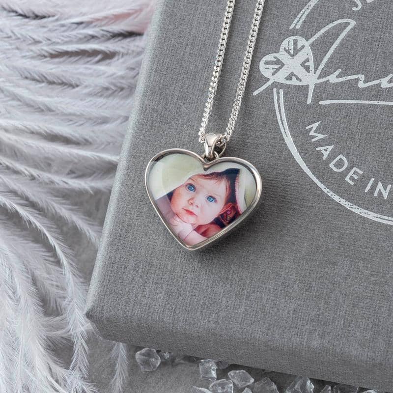 Silver Photo Ashes Necklace | Ashes Pendant | Featherlings UK