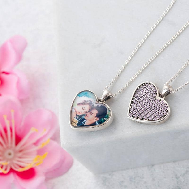 Crystal Pink Photo Necklace | Photo Locket | Featherlings UK