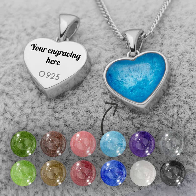 Heart Necklace To Put Ashes In Mom/Dad Heart Shaped Cremation Ash