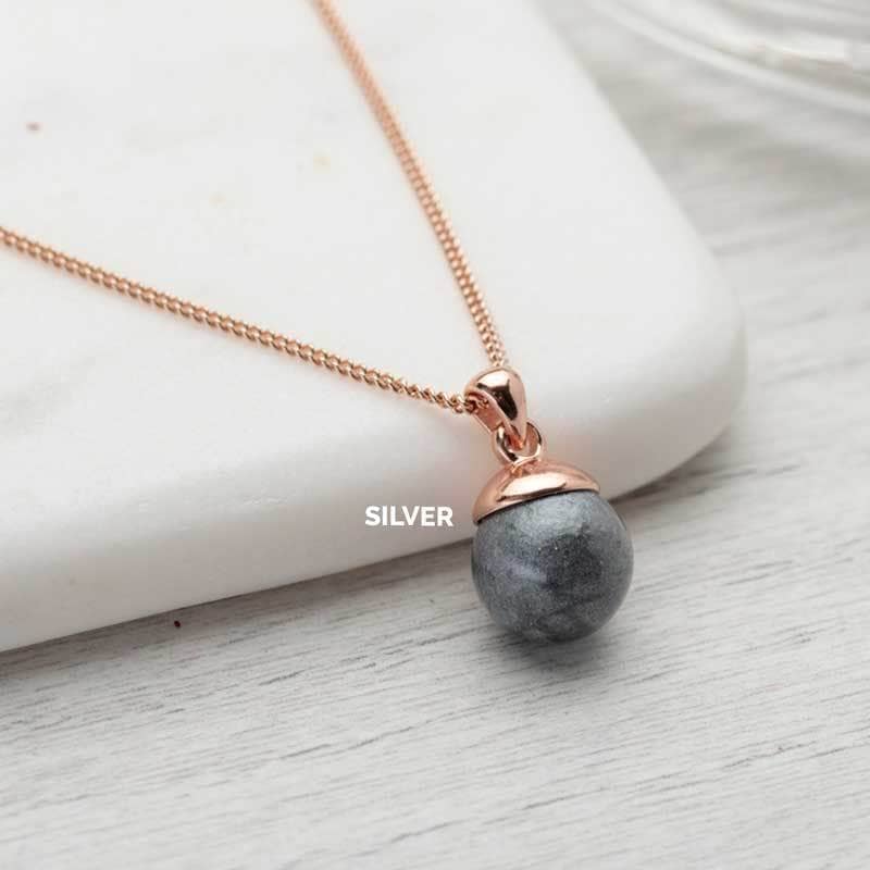 Rose Gold Sphere Ashes Necklace | Ashes Pendant | Featherlings UK