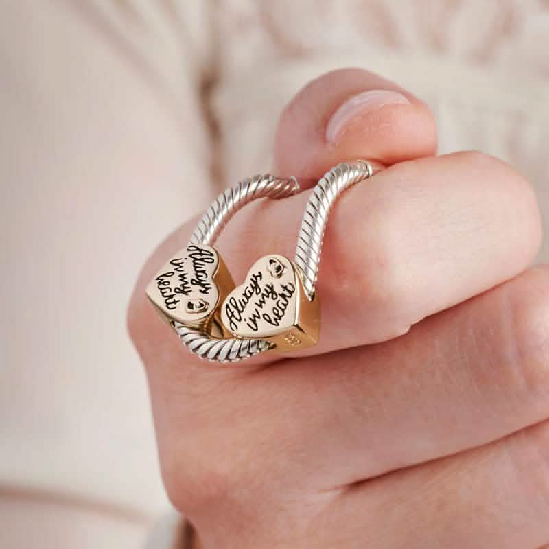 Gold Always In My Heart Photo Charm | Photo Charms | Featherlings UK