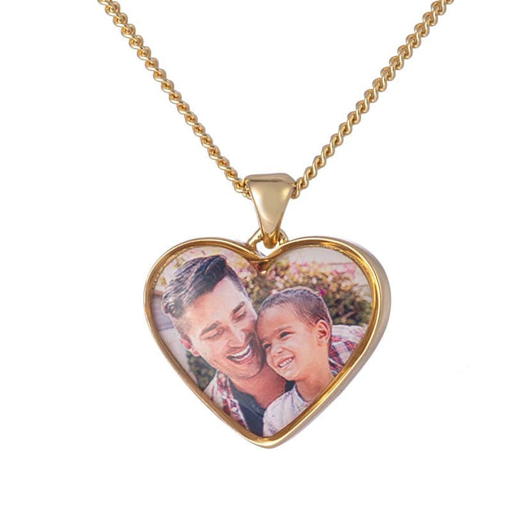 Gold Engraved Photo Necklace | Photo Locket | Featherlings UK