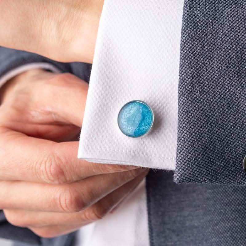 Ashes Memorial Cufflinks (Round) | Ashes Cufflinks | Featherlings UK