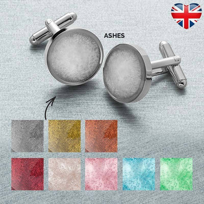 Ashes Memorial Cufflinks (Round) | Ashes Cufflinks | Featherlings UK