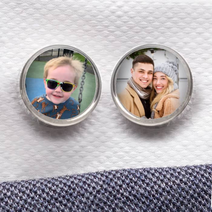 Round Photo Cufflinks | Photo Cufflinks | Featherlings UK