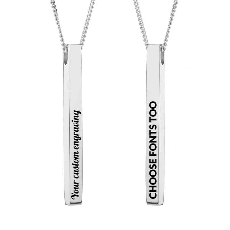 Personalised Engraved Bar Necklace Free UK Delivery – Featherlings