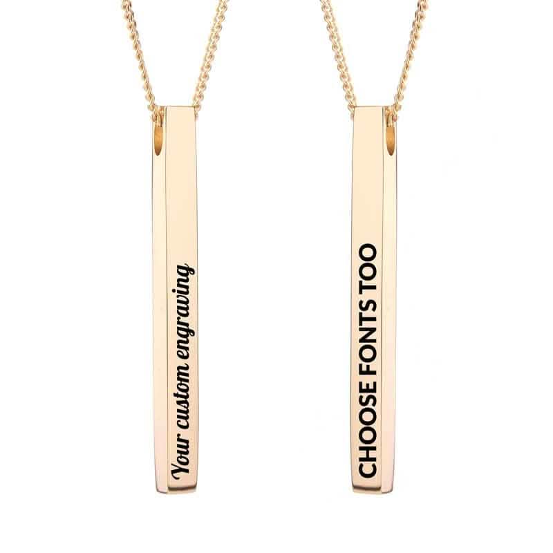 Personalised Engraved Bar Name Necklace Free UK Delivery